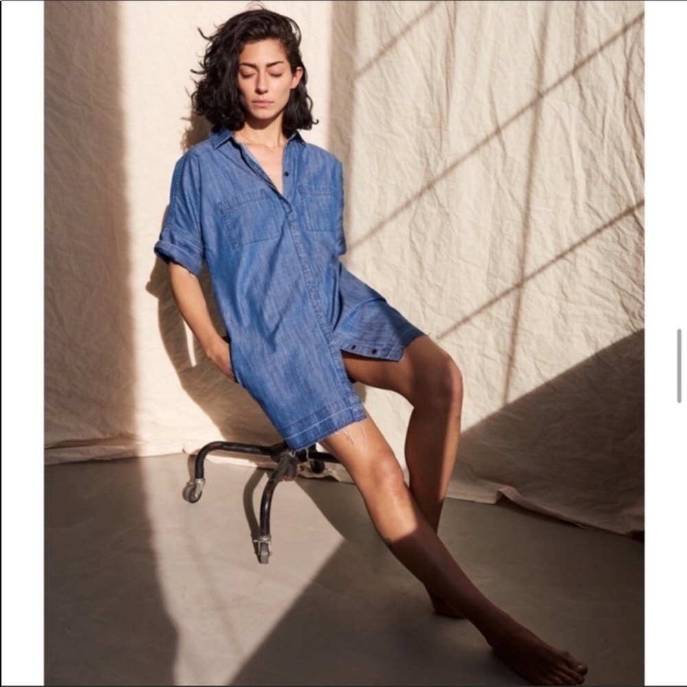 Madewell / Denim Drop-Hem Shirtdress L